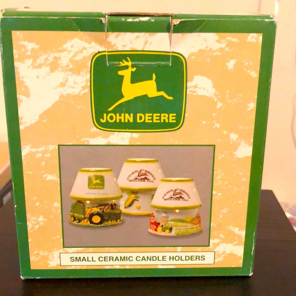 John Deere🎄😊Small Ceramic Candle Holder🚜🚜🚜🚜🎄🎄🎄